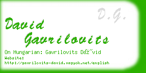 david gavrilovits business card